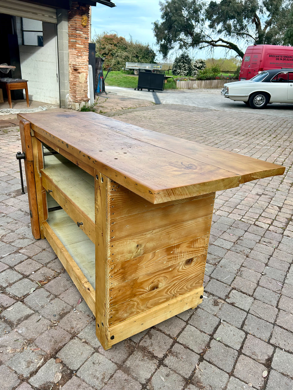 Etabli ancien habillage bois réf 4239