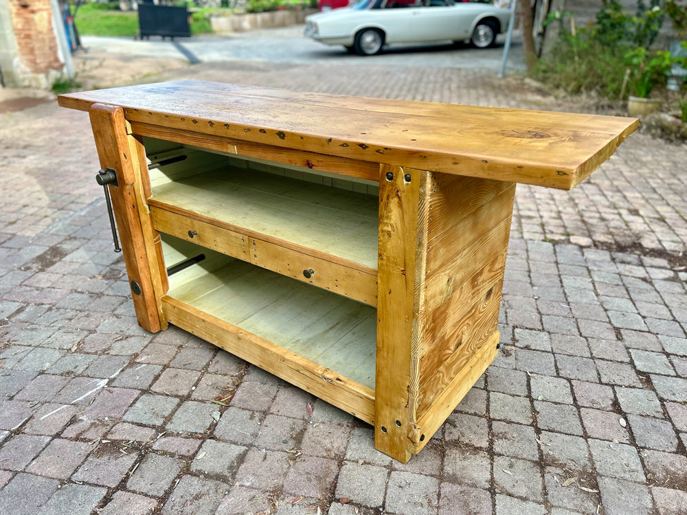 Etabli ancien habillage bois réf 4239