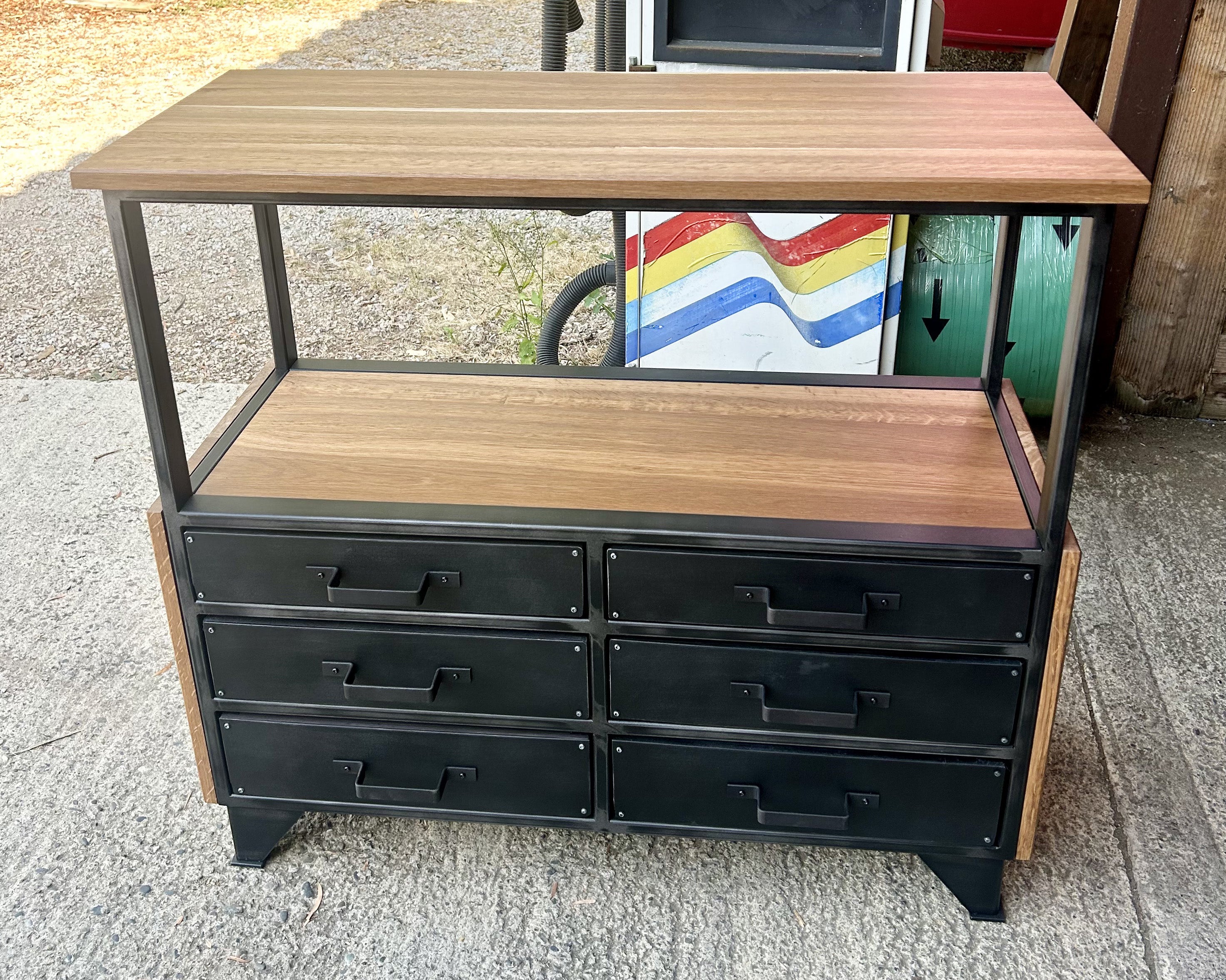 Meuble design industriel 6 tiroirs