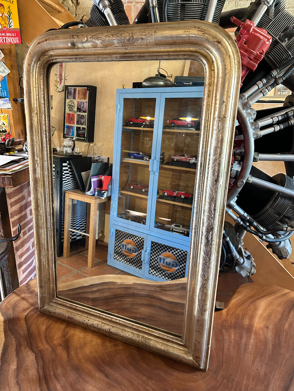 Miroir Louis Philippe bois et stuc dorè Réf 4183