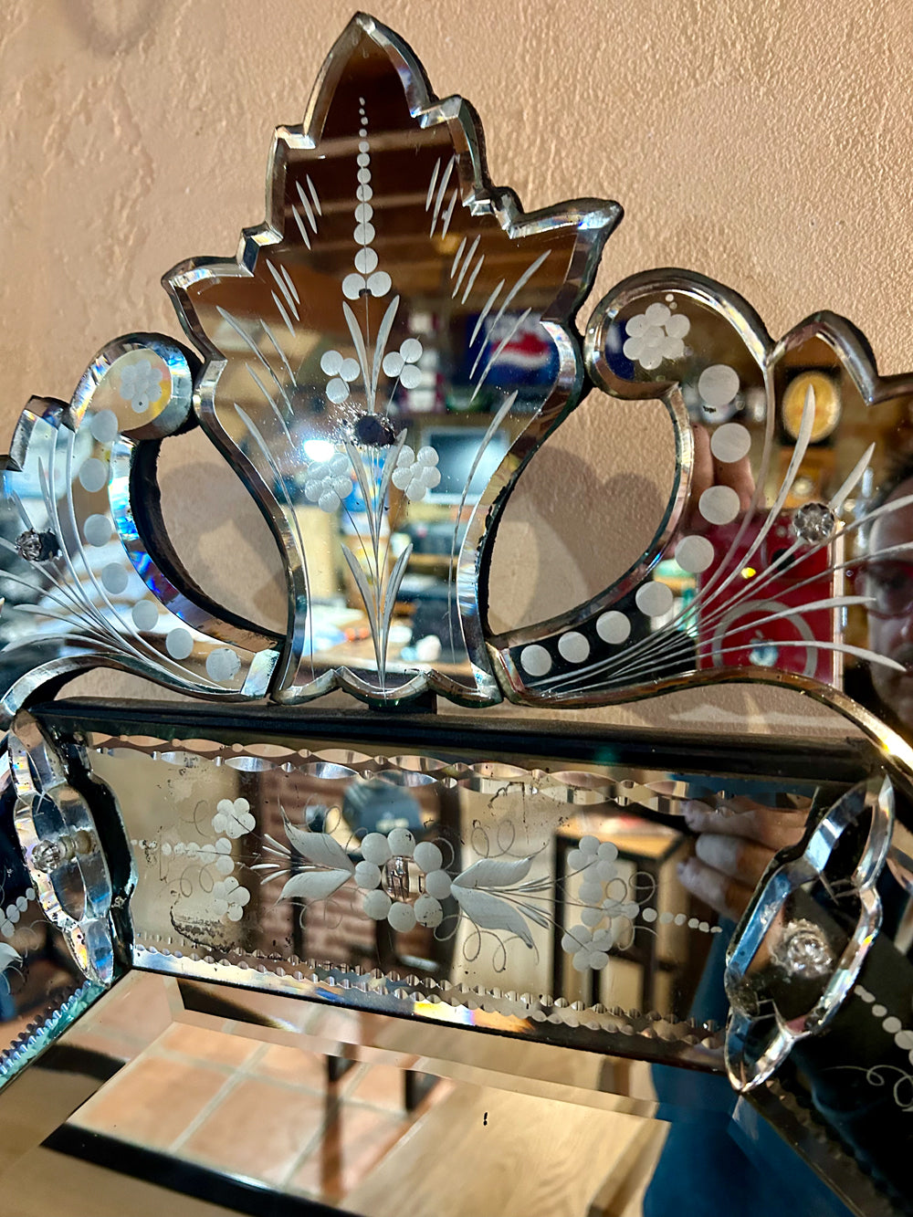 Miroir Vénitien des années 40/50 Réf 4212