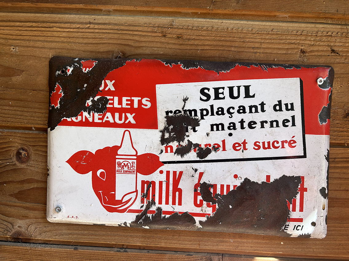 Plaque émaillée " MILK EQUIVALENT" - RF4693