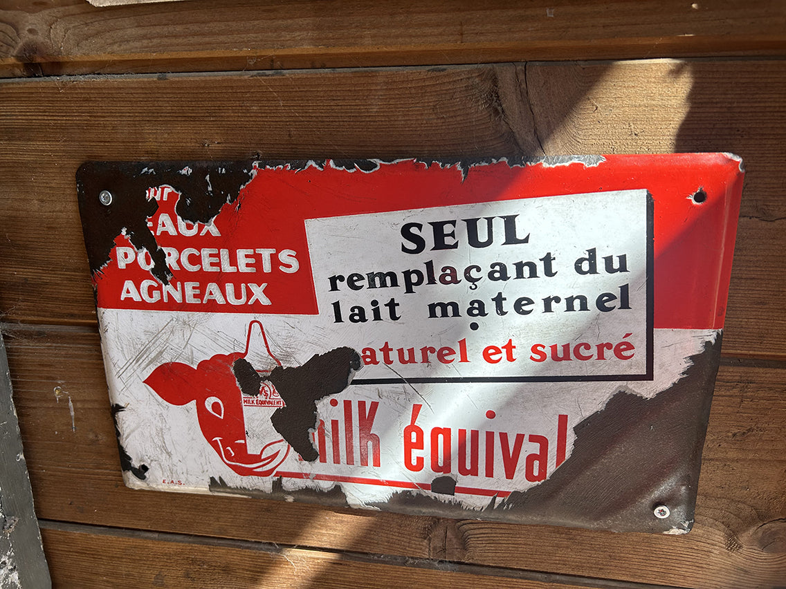 Plaque émaillée " MILK EQUIVALENT" - RF4693