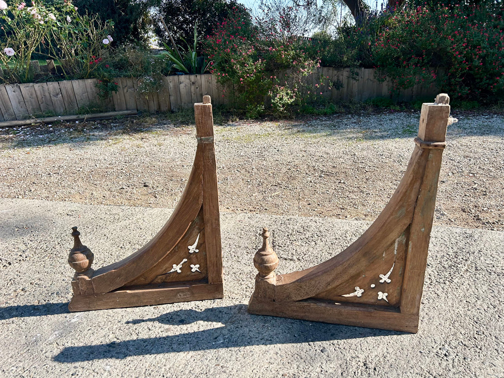 Paire d'équerre/corbeau en Teck- Réf 4585