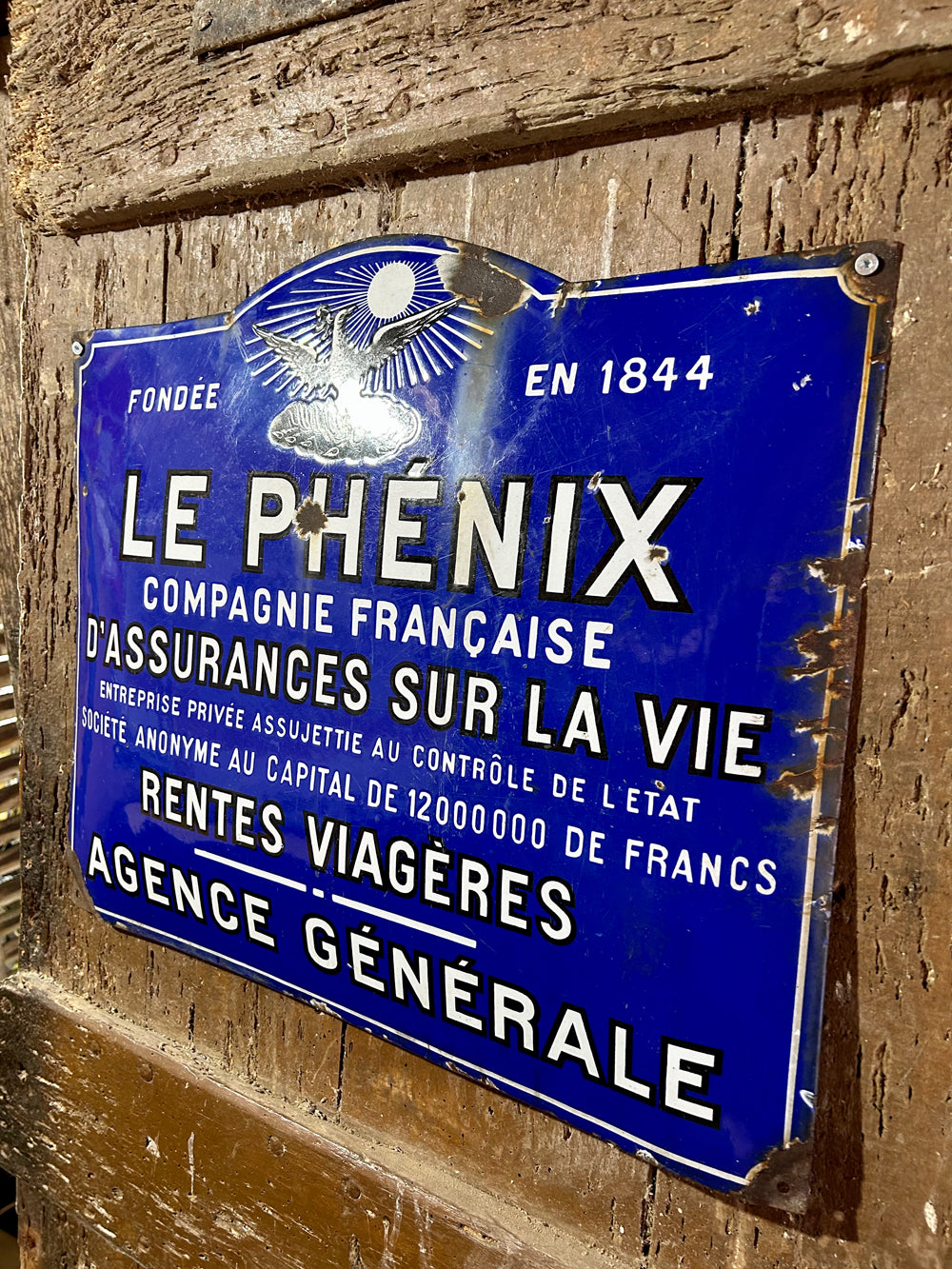 Plaque émaillée Le Phenix 1930 réf 4146