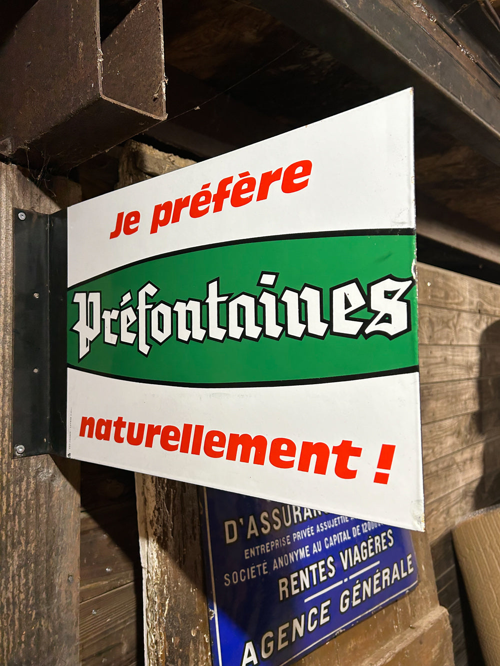 Plaque émaillée PREFONTAINES double face Réf 4169