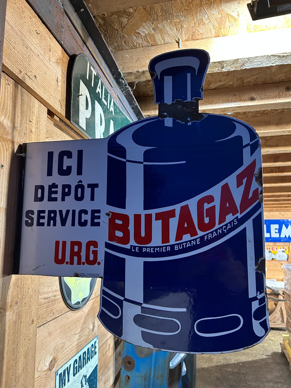 Plaque émaillée Butagaz double face réf 4364