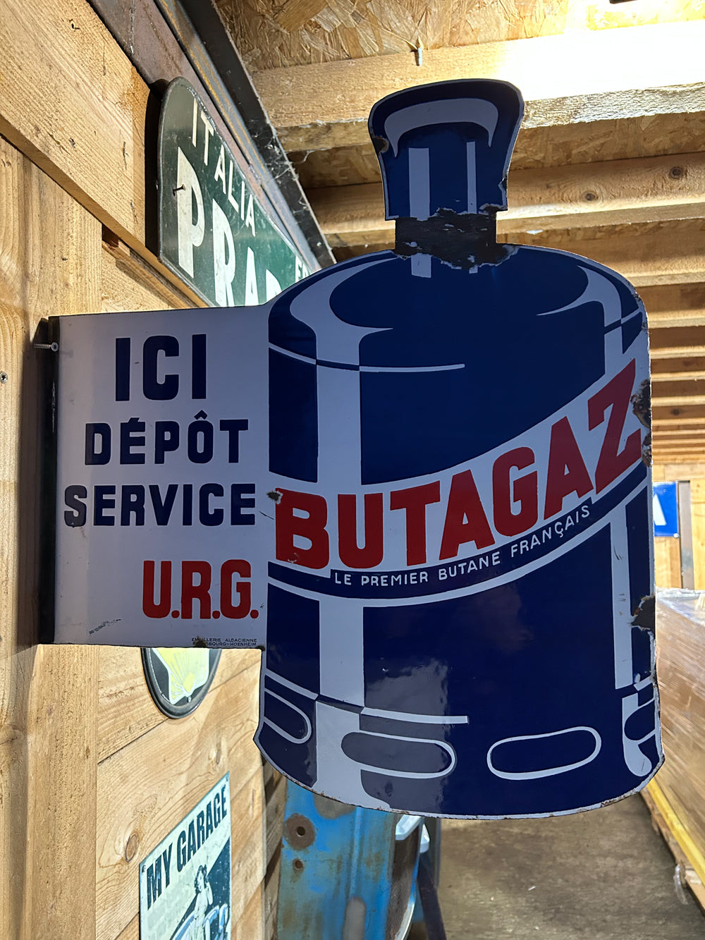 Plaque émaillée Butagaz double face réf 4364