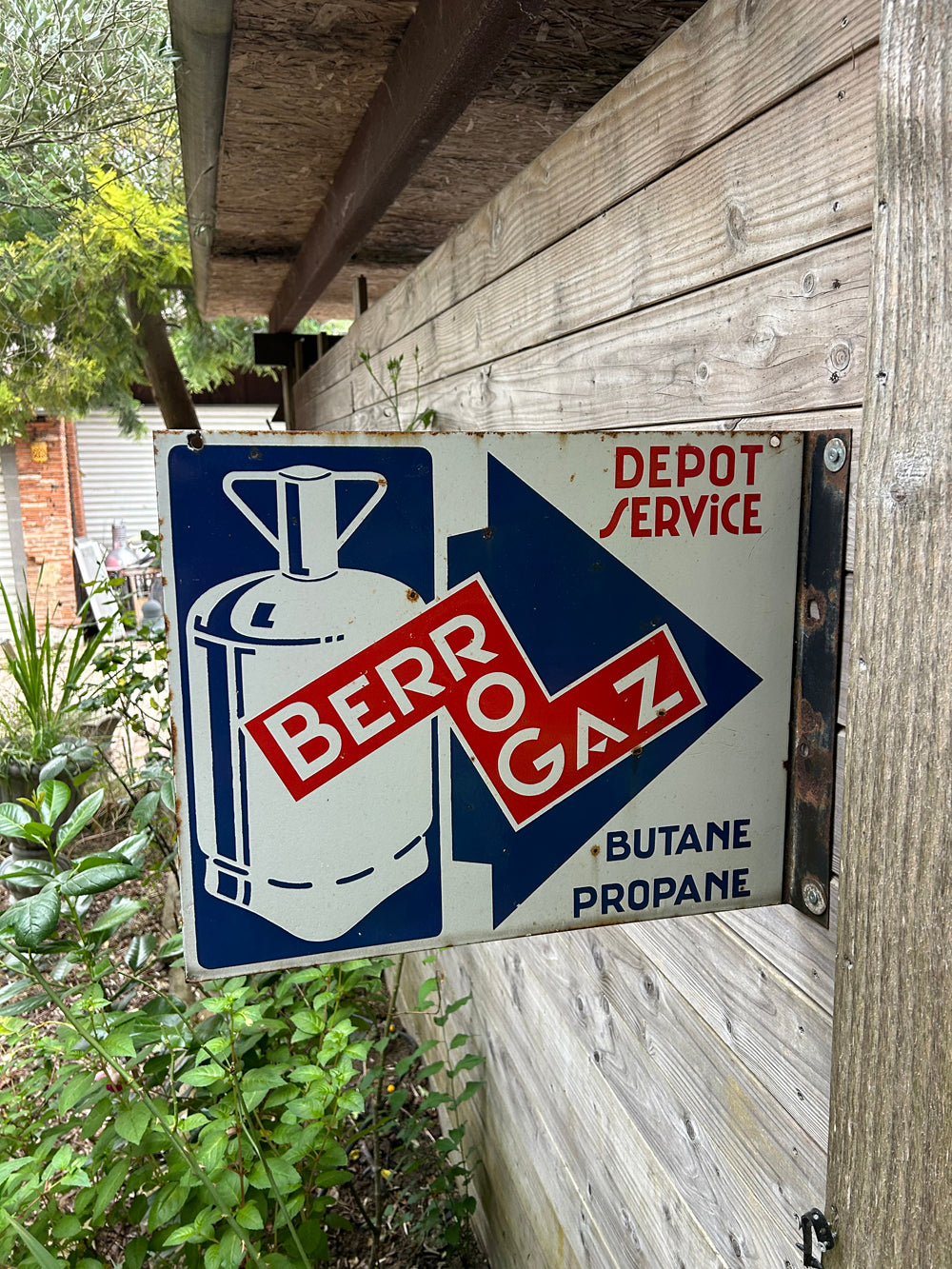 Plaque émaillée double face " BERROGAZ" Réf 4500