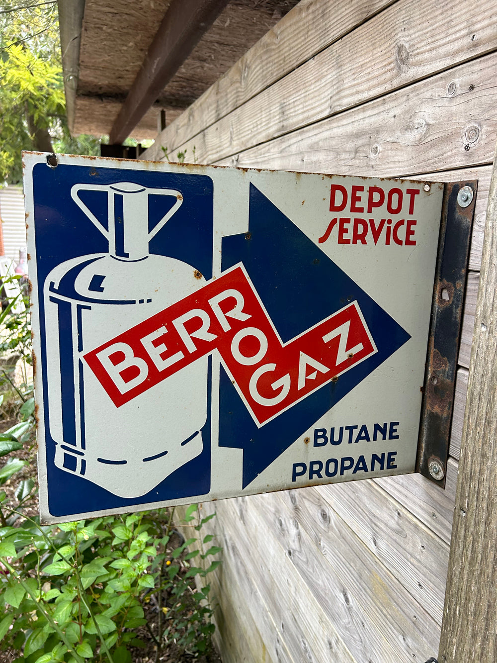 Plaque émaillée double face " BERROGAZ" Réf 4500