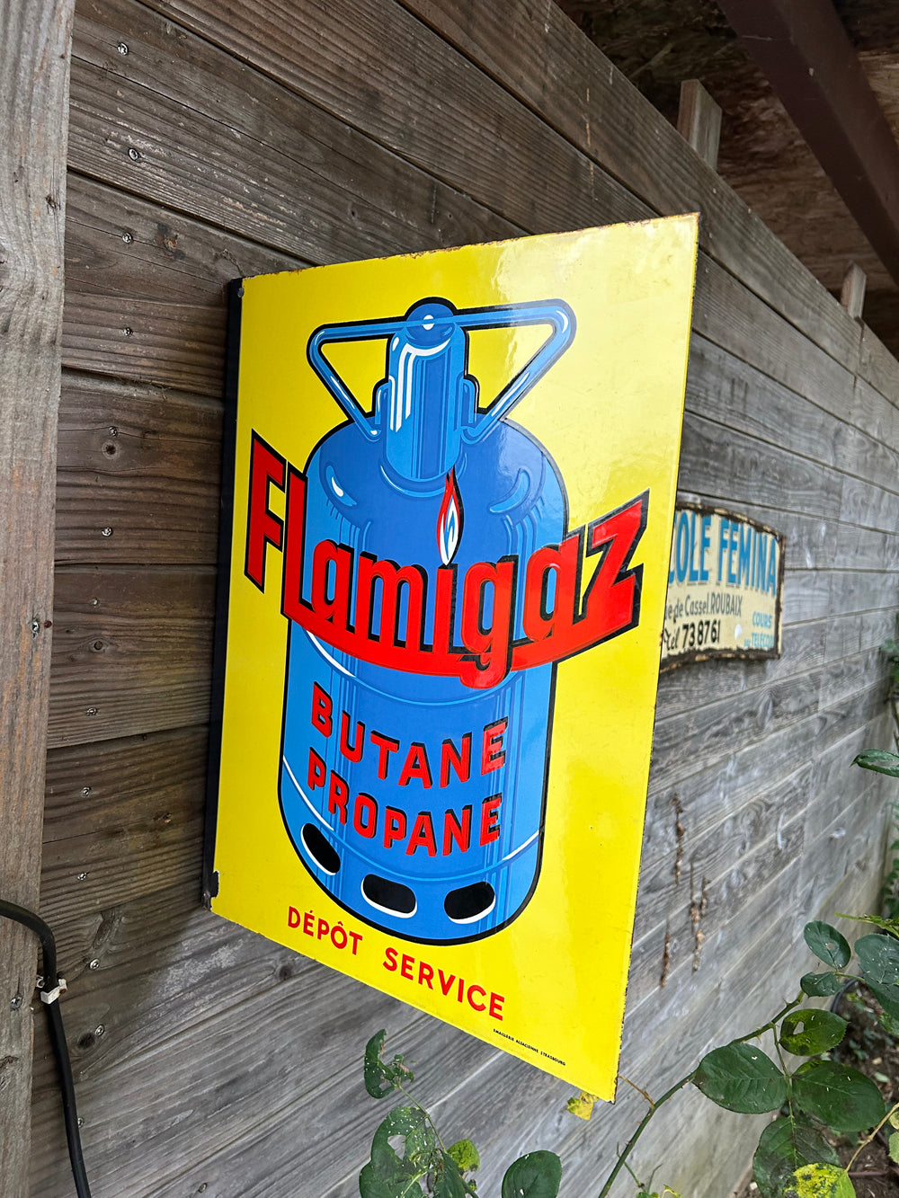 Plaque émaillée double face FLAMIGAZ réf 4499