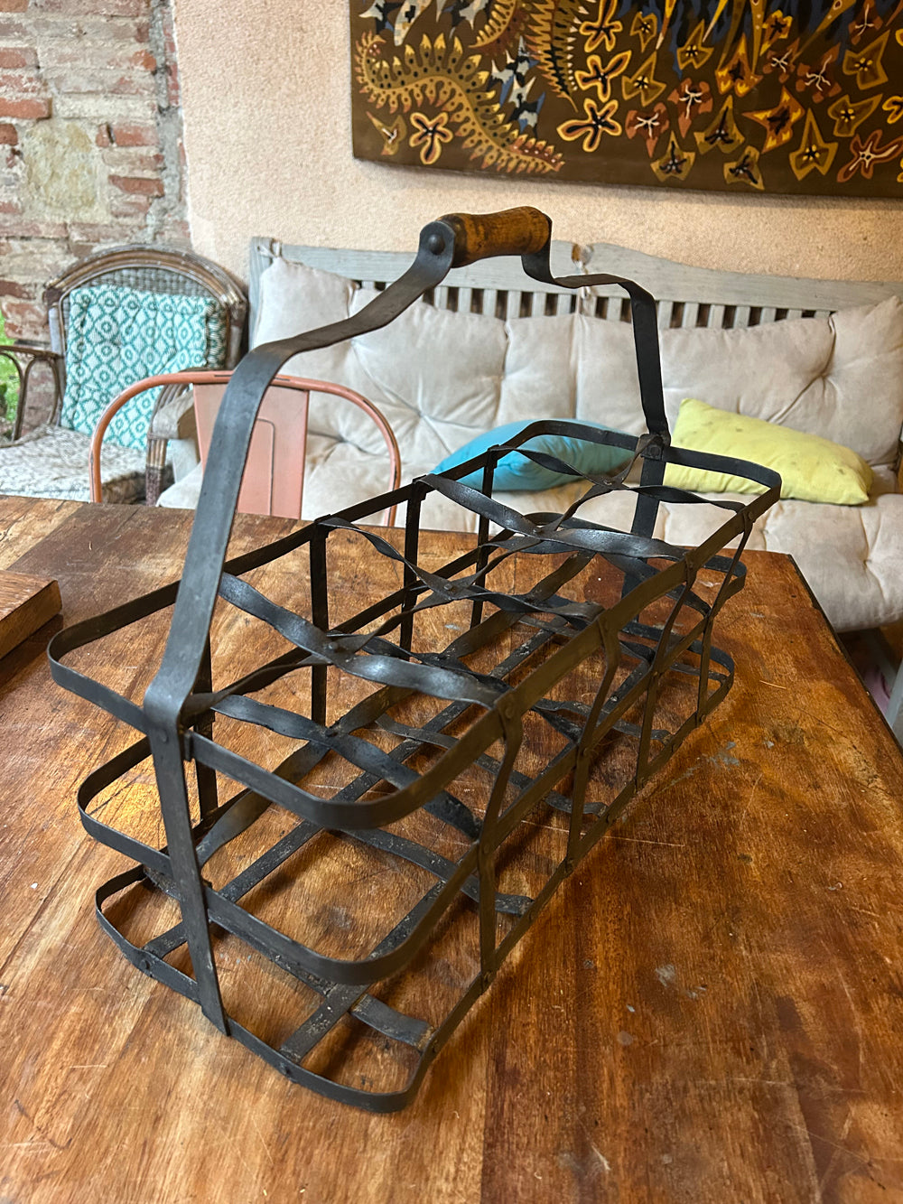 Porte ou casier bouteilles métal 1930 - Réf 4613