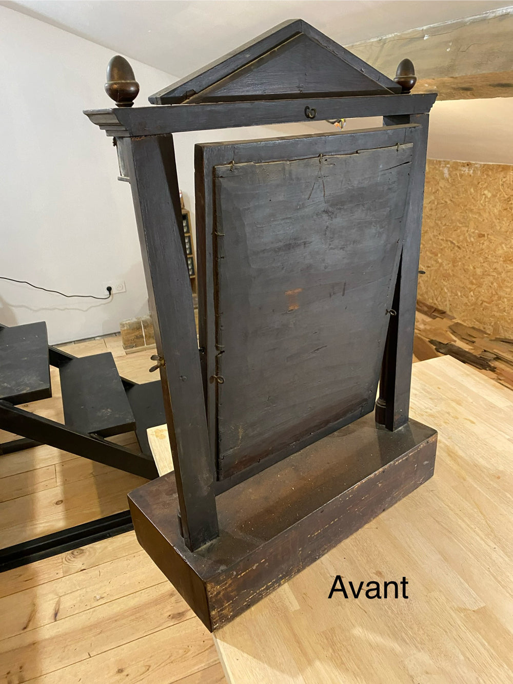 Psyché de Table Époque Empire Acajou - Miroir Pivotant Bronze Doré 1810 Réf 4512