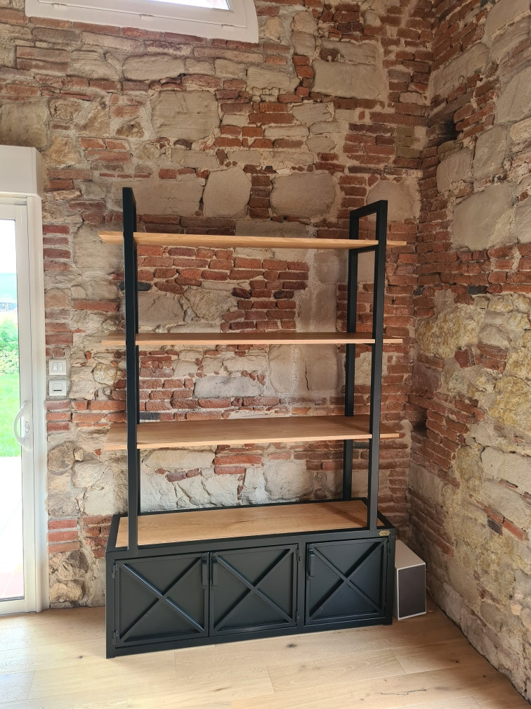 Bibliothèque industriel Prix de base : 1750€ Réf 3863