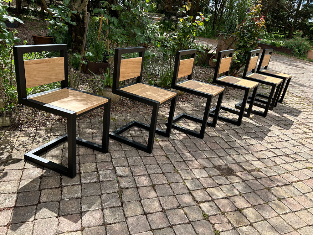 Chaise design métal & bois Réf 4246 Prix de base : 140€