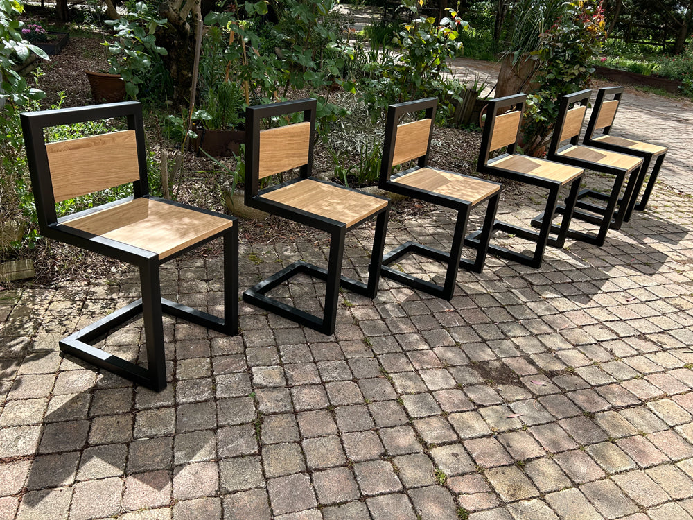 Chaise design métal & bois Réf 4246 Prix de base : 140€