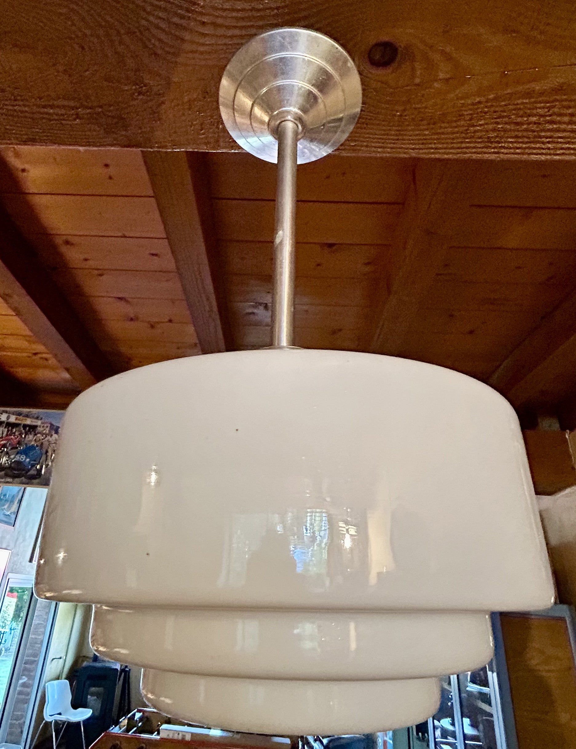 Suspension Opaline blanche 1950- RF4719