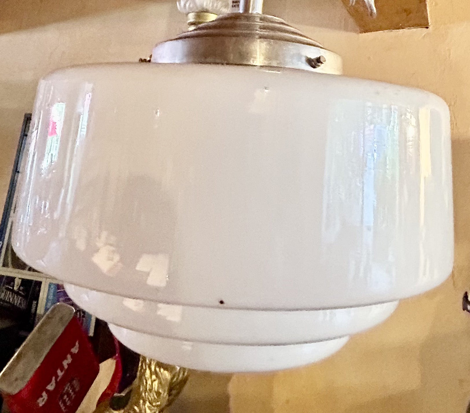 Suspension Opaline blanche 1950- RF4719