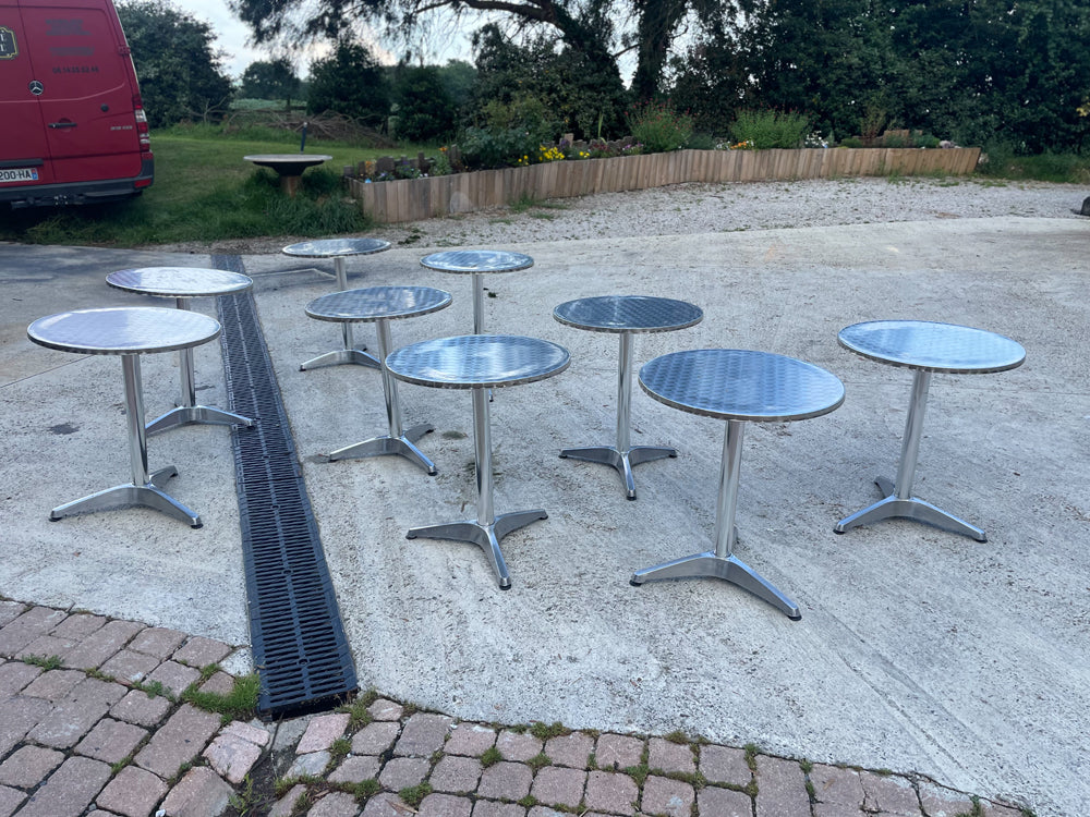 Table Bistro aluminium martelé Réf 4063