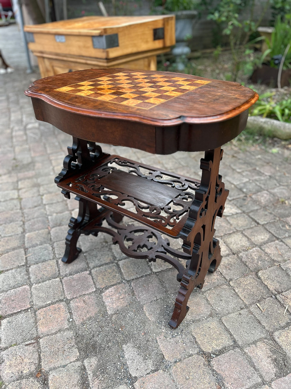 Table à Jeu Marquetée Époque 1900 -Réf 4484