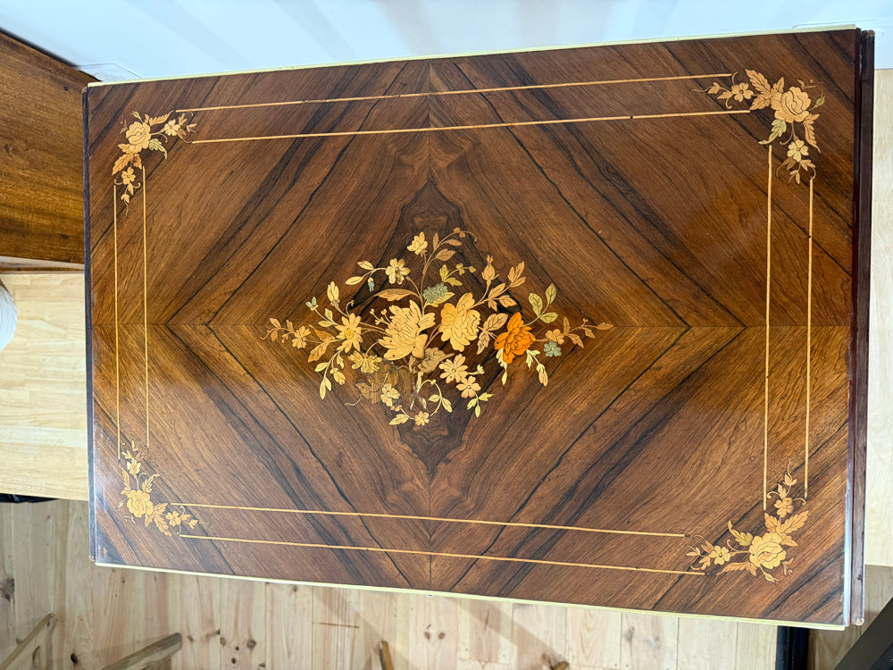 Table à Oreille 19ème Style Louis XVI Acajou Marqueterie