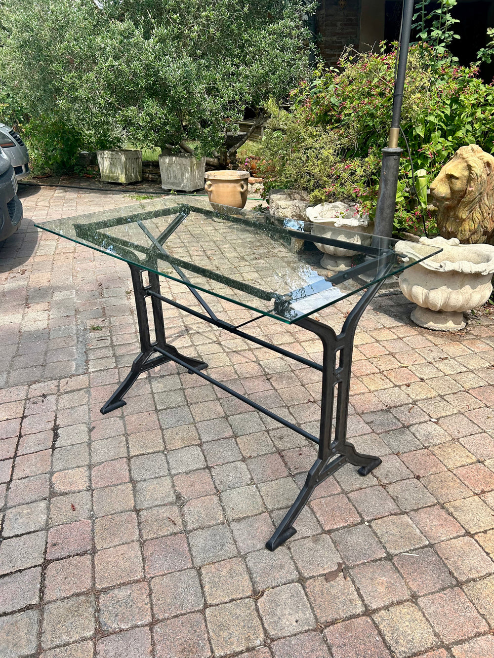 Table bistrot fonte et verre époque ART DECO Réf 4532