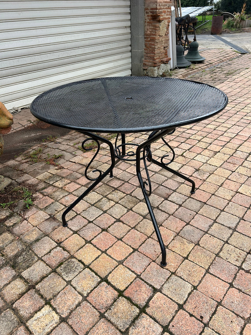 Table de Jardin Vintage Métal Fer Forgé 1950 - Réf 4559