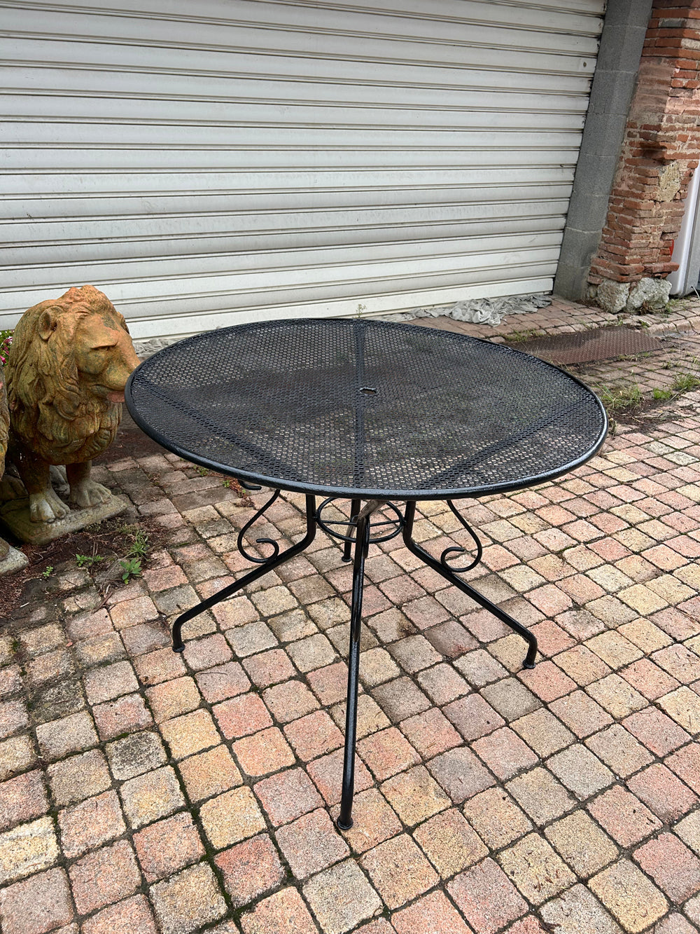 Table de Jardin Vintage Métal Fer Forgé 1950 - Réf 4559