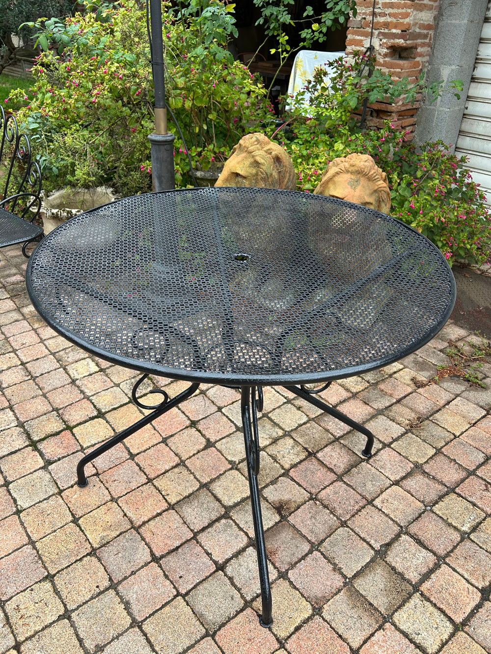 Table de Jardin Vintage Métal Fer Forgé 1950 - Réf 4559