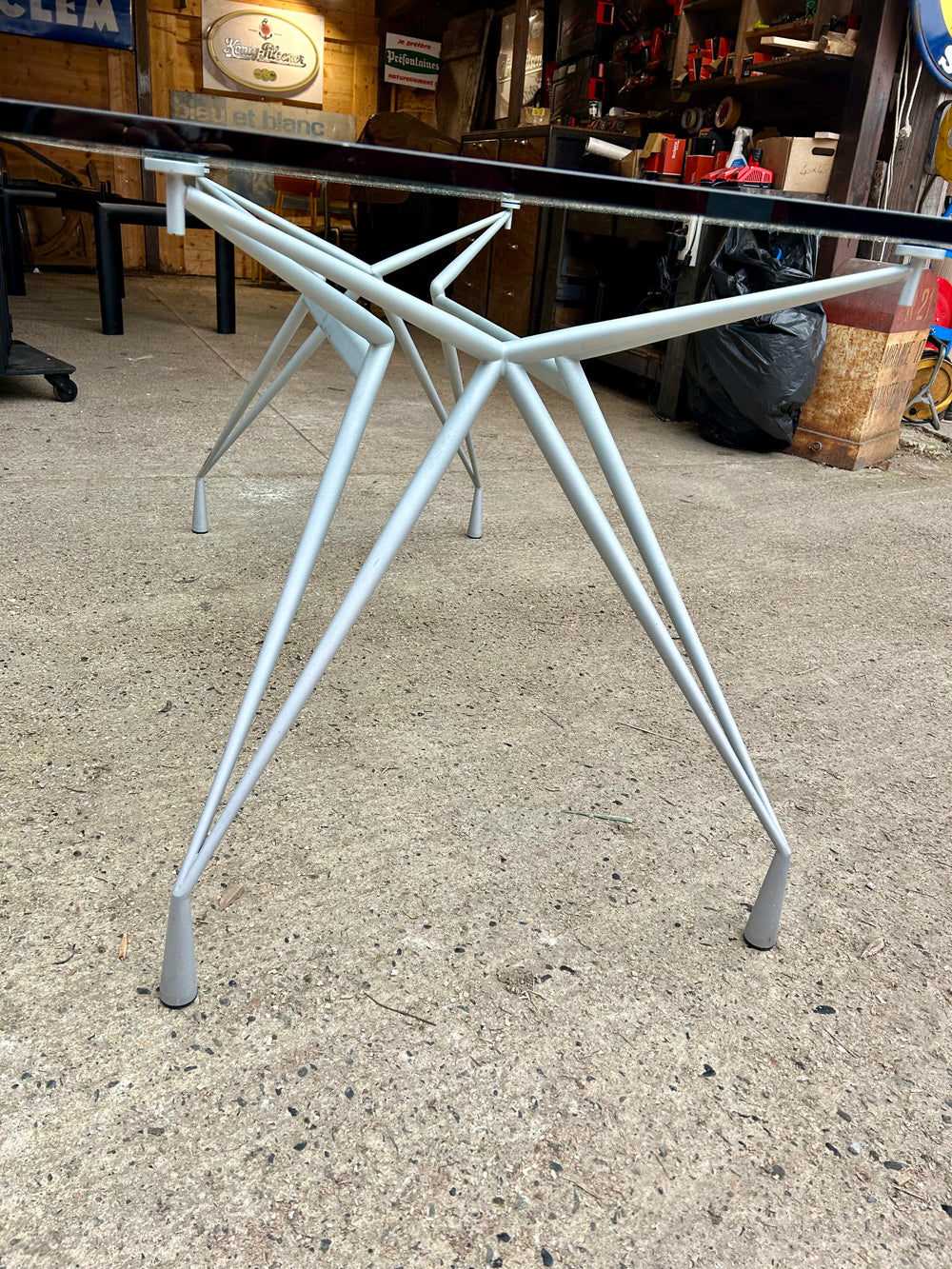 Table design plateau verre Réf 4429