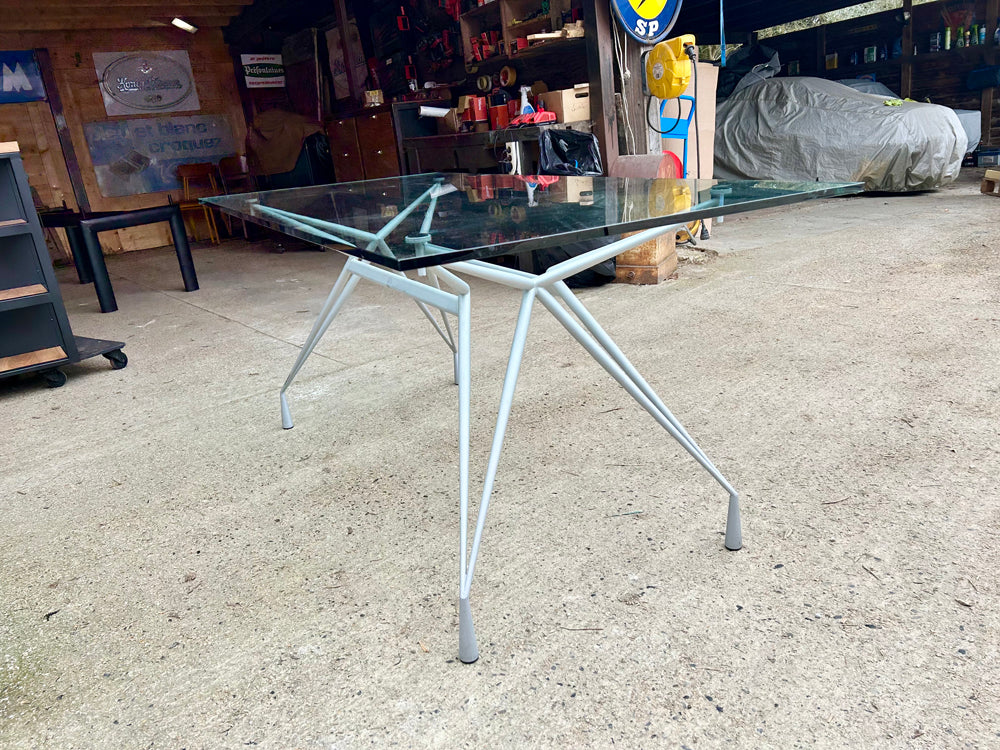 Table design plateau verre Réf 4429