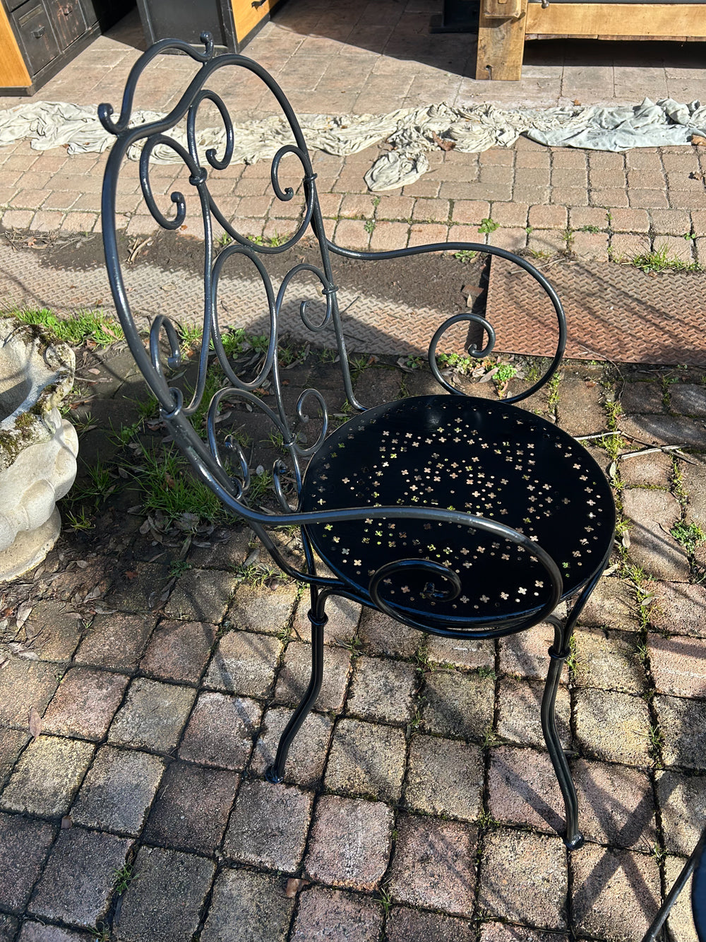 Ensemble de Jardin Table Chaises Forgées 1950