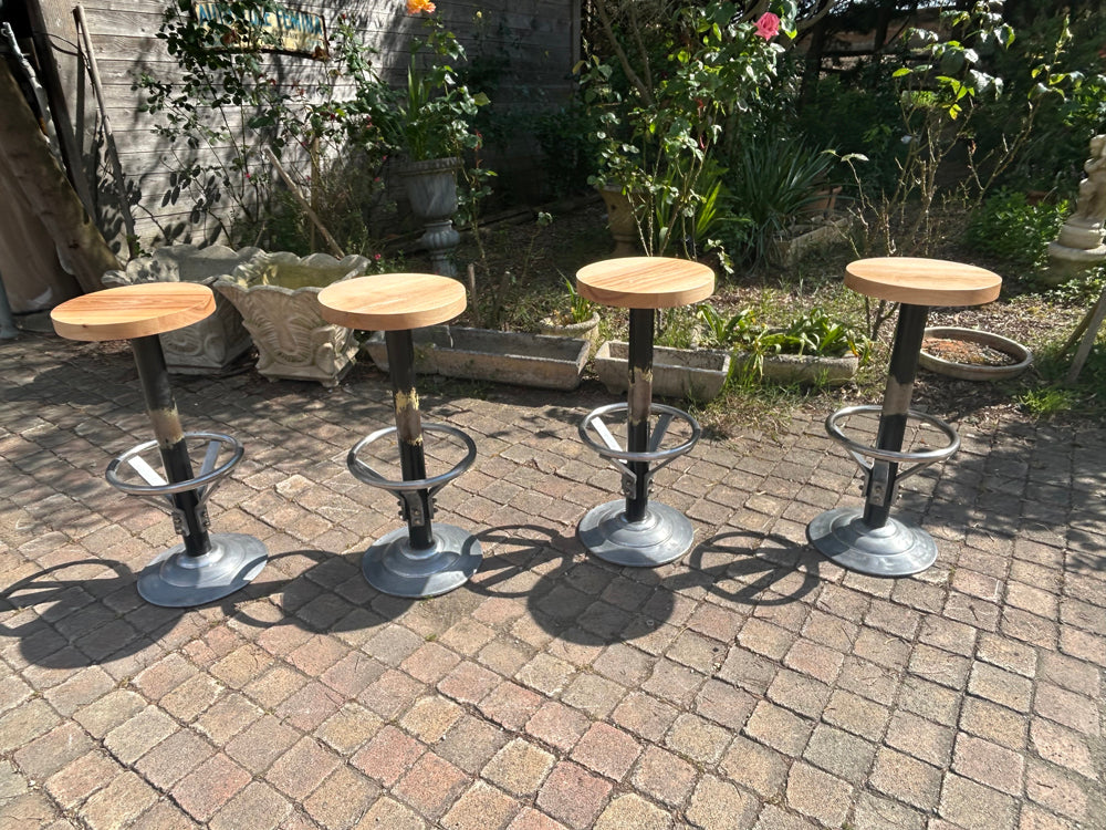 Lot de 4 tabourets bar vintage réf 4486