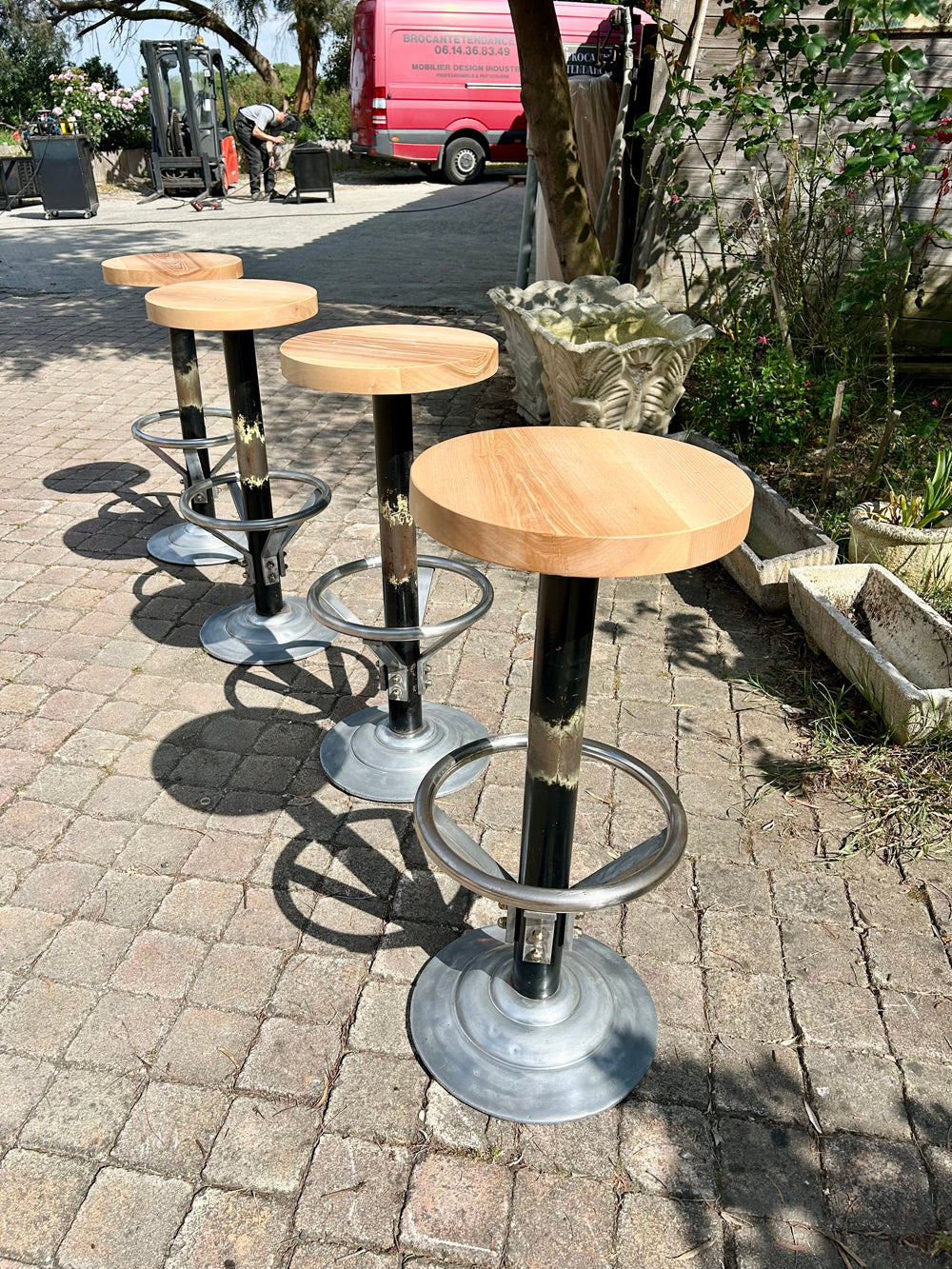 Lot de 4 tabourets bar vintage réf 4486