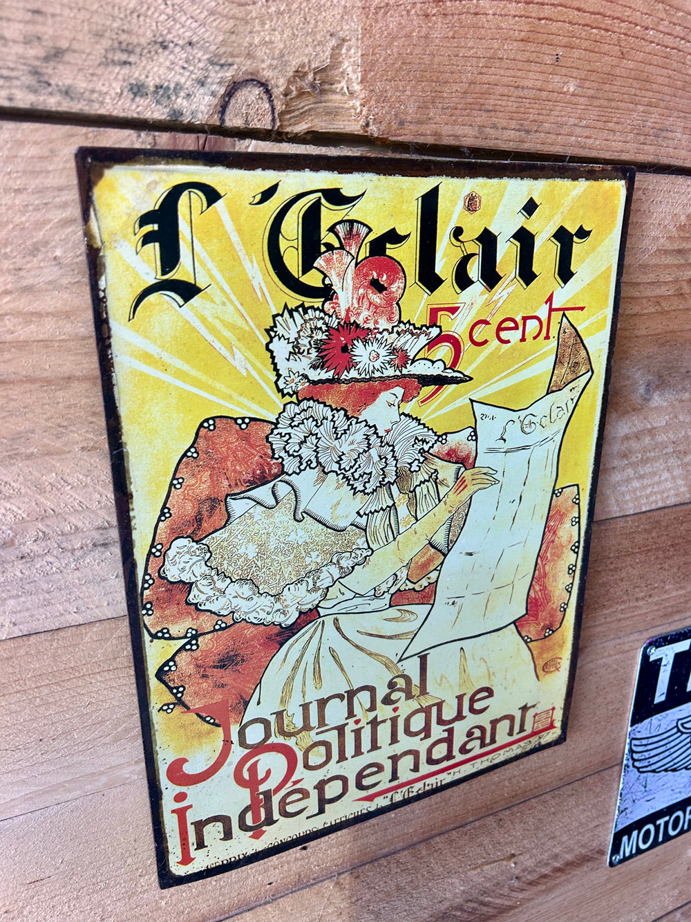 Tôle peinte " Journal l'éclair " reproduction réf 4452