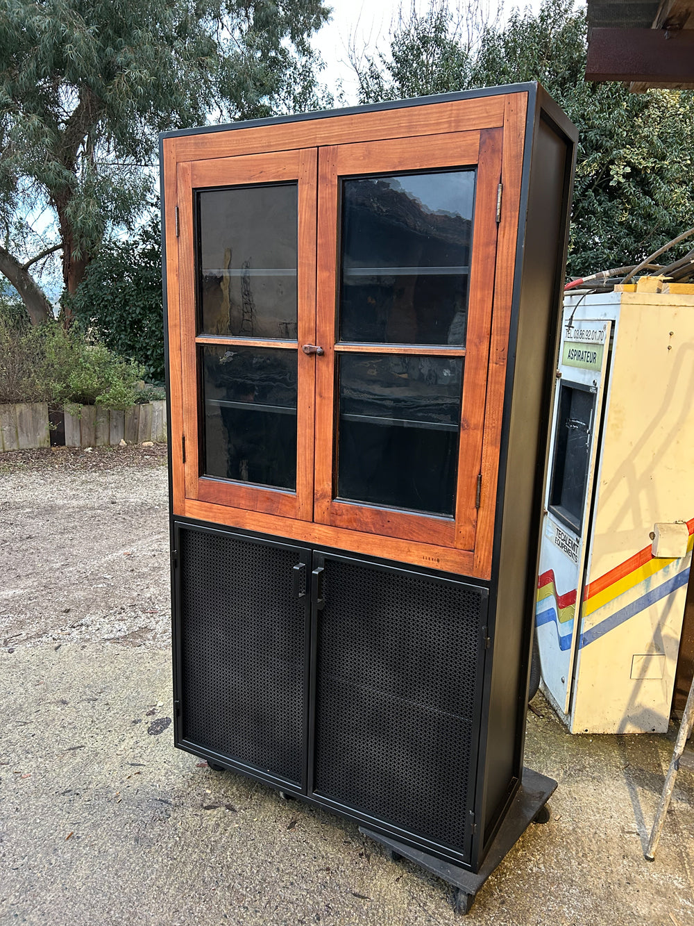 Vitrine Bibliothèque d'Atelier Façade Bois 1900