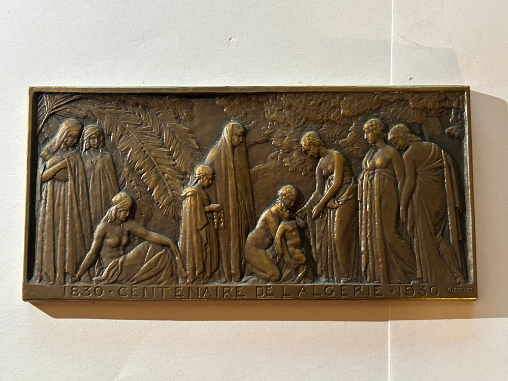 Triptyque bronze centenaire Algerie 1830/1930 - Réf 4617