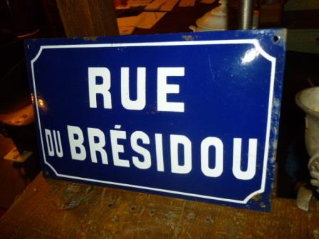 Plaque de rue émaillée 1960