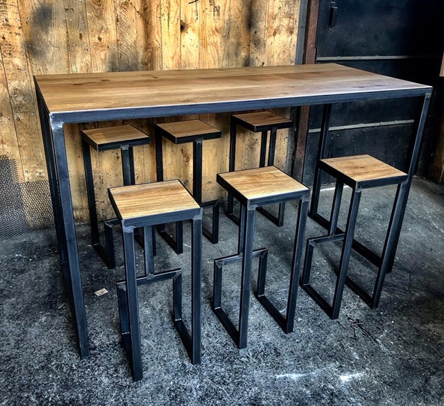 Table mange debout métal & châtaignier PRIX de base: 650€ réf 2116