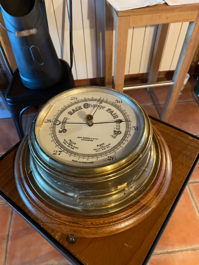 Grand Baromètre Anglais Vintage Comitti Of London - Bois 62 Cm