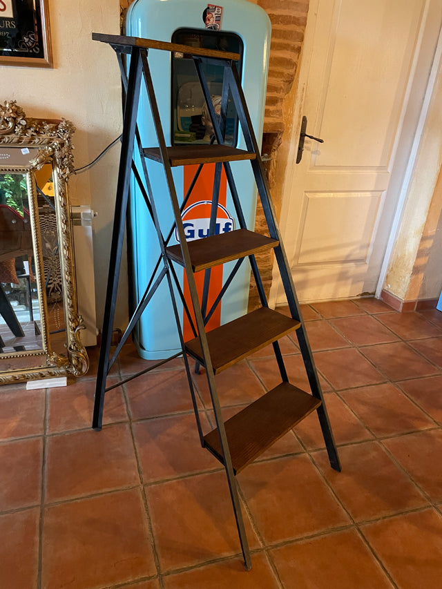 Escabeau métal & frêne