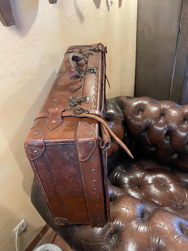 Valise vintage, carton, cuit et méta, années 40-50 (Gebraucht) in