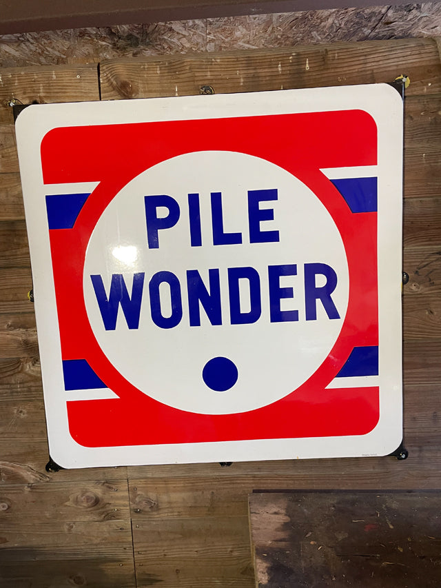 Grande plaque émaillée PILE WONDER
