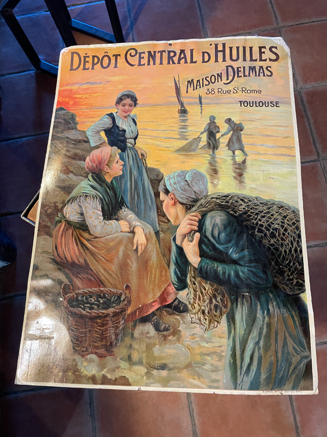 Publicitè cartonnée 1900 Huiles Delmas