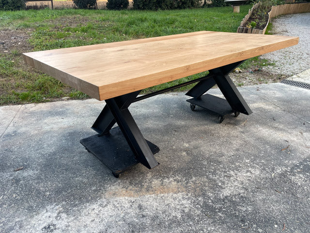 Table industrielle plateau chêne 80 PRIX de base:1990€ réf 3975