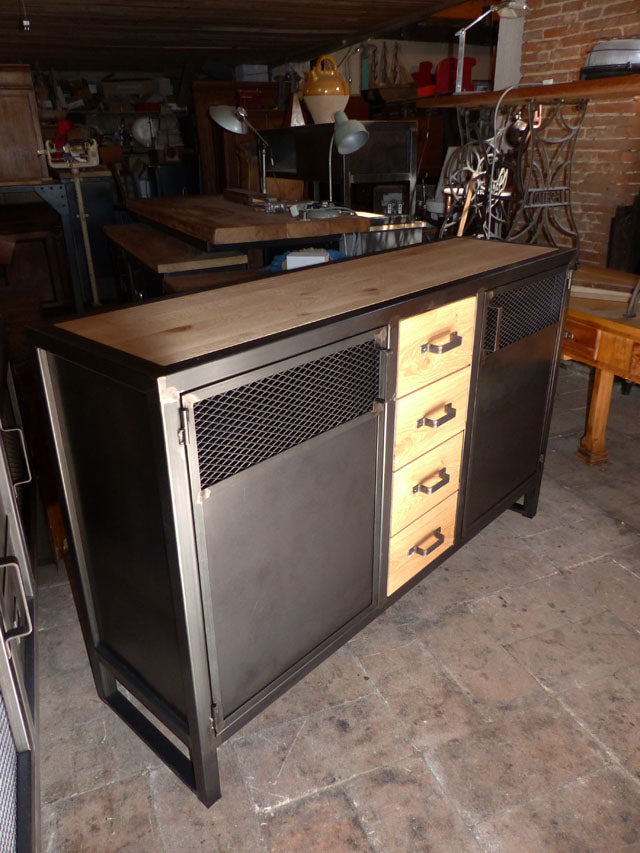 Buffet design industriel 4 tiroirs PRIX de base : 1250€ réf 3583