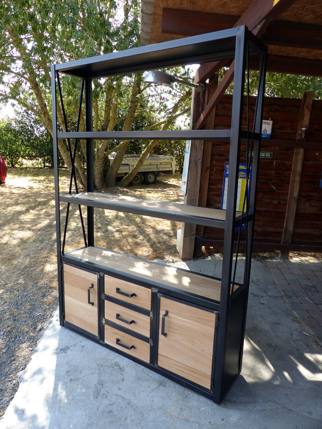 Etagère bibliothèque 2 portes et 3 tiroirs PRIX de base: 1390€ réf 3416