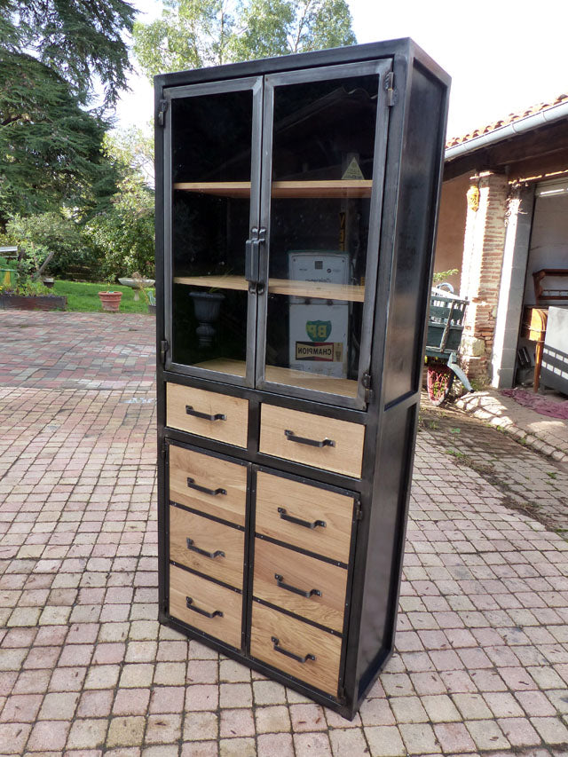 Bibliothèque industrielle vitrée PRIX de base : 1590€réf 3444