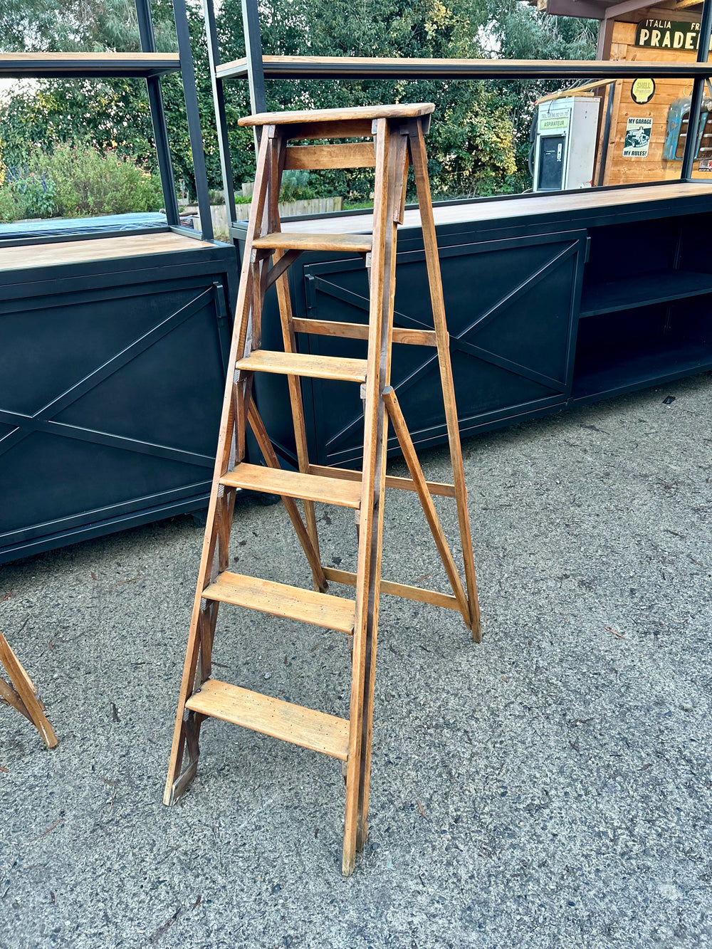 Echelle de peintre vintage 1950  5 marches  réf 4357