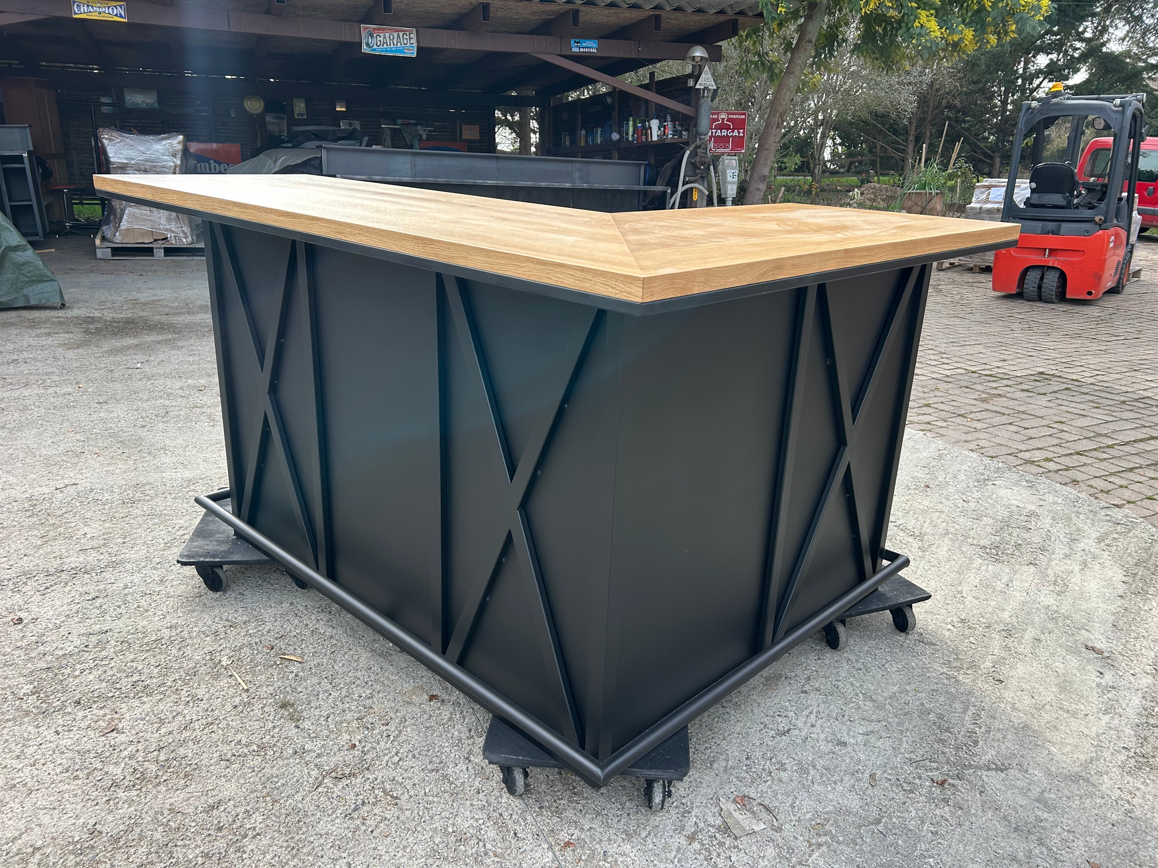 Comptoir de bar industriel simple plateau Réf : 3594 PRIX sur Devis